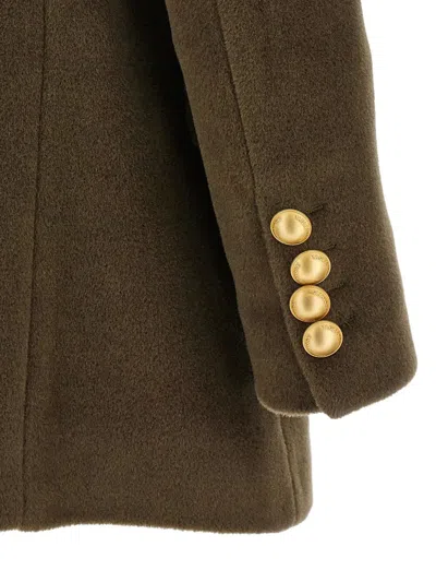 Tagliatore Double-breasted Wool Short Coat In Green
