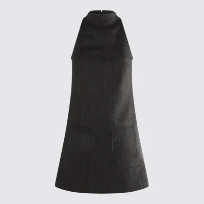 Courrèges Textured Fabric Knee Length Dress With Front Pockets In Multi