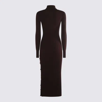 Courrèges Knee Length Dress Silhouette Fitted In Burgundy