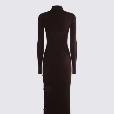 Courrèges Knee Length Dress Silhouette Fitted In Burgundy