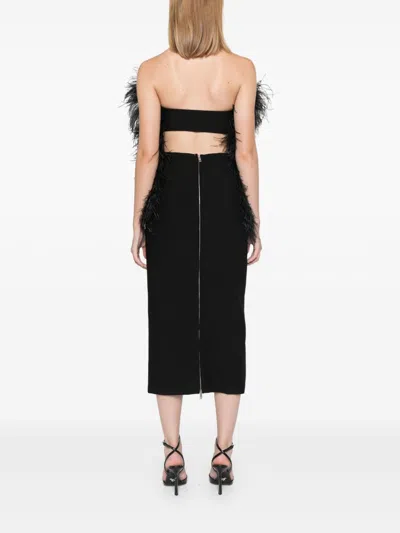 Sportmax Fashion Feathered Midi Dress In Black