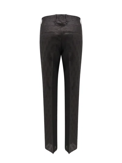 Fendi Ff Jacquard Straight-leg Pants In Black