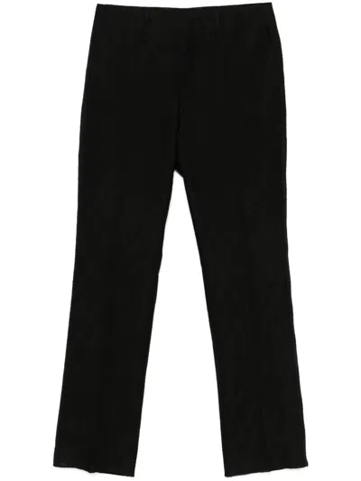 Fendi Ff Jacquard Straight-leg Pants In Black