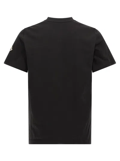 Moncler Logo Embroidered Crew Neck T-shirt Patch In Black