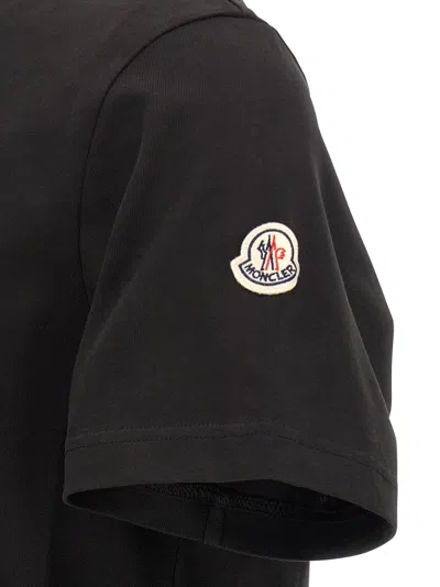 Moncler Logo Embroidered Crew Neck T-shirt Patch In Black