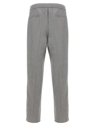 Brunello Cucinelli Front Pleat Pants In Gray