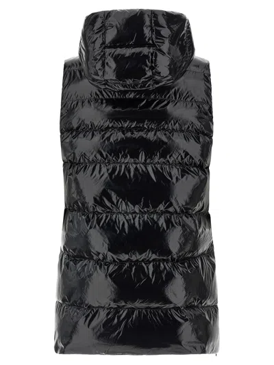 Pinko Glossy Coated Nylon Padded Vest In Black