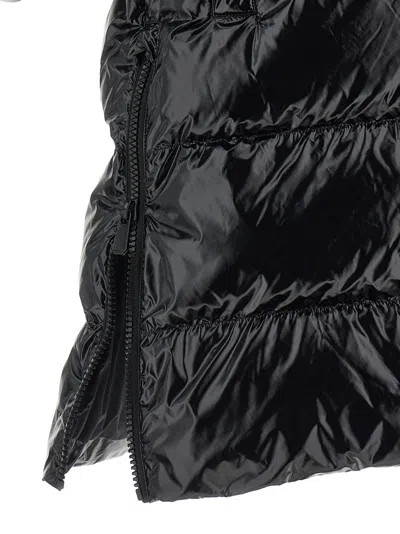 Pinko Glossy Coated Nylon Padded Vest In Black