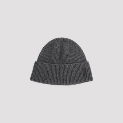 Giorgio Armani Grey Textured Beanie Hat