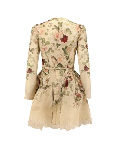 Zimmermann Womens Cream Cascade Hypnotic Lace Linen And Silk Mini Dress In Multi
