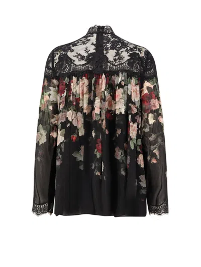 Zimmermann Hypnotic Lace Yoke Blouse Viscose Shirt In Black
