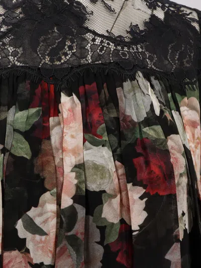Zimmermann Hypnotic Lace Yoke Blouse Viscose Shirt In Black