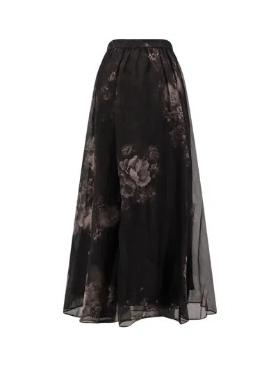 Zimmermann Hypnotic Maxi Skirt Silk Long Skirt In Black