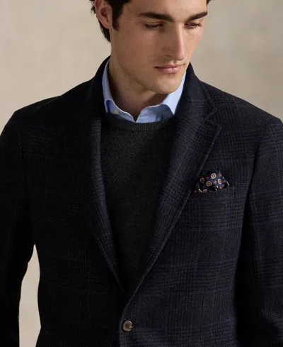 Polo Ralph Lauren Check-pattern Buttoned Blazer In Black
