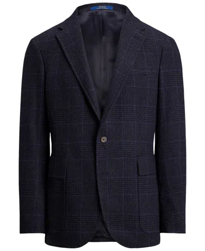 Polo Ralph Lauren Check-pattern Buttoned Blazer In Black