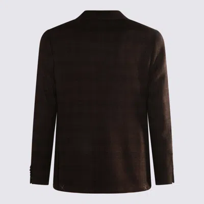 Canali Long-sleeved Blazer In Brown