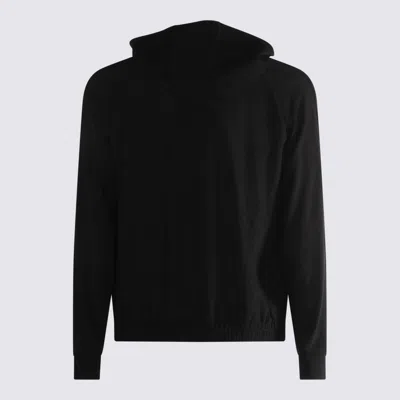 Giorgio Armani Hooded Mesh Texture Elastic Cuffs Jacket In Black