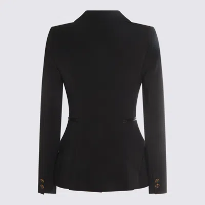 Elisabetta Franchi Blazer Double-breasted Gold-tone Buttons In Black