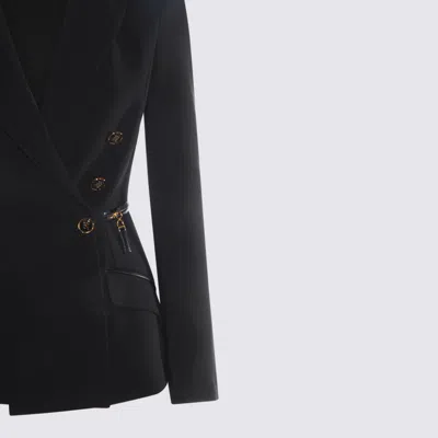 Elisabetta Franchi Blazer Double-breasted Gold-tone Buttons In Black