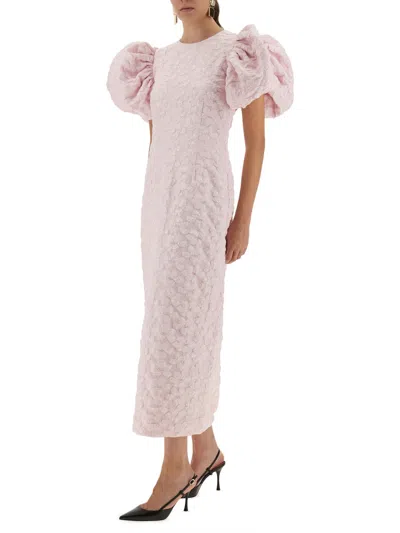Rotate Birger Christensen Rotate Birgerchristensen Jacquard Midi Dress In Pink