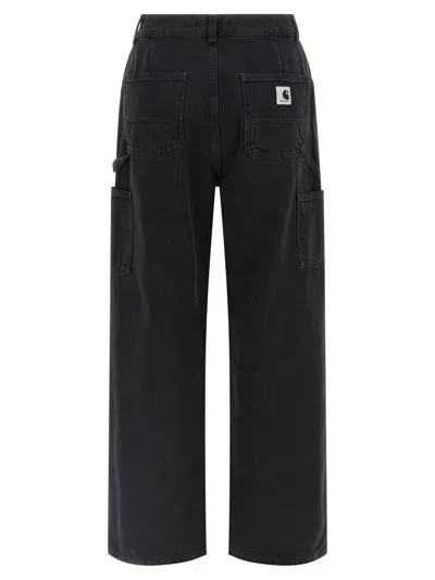 Carhartt Wide Leg Jeans With Side And Back Pockets In Black