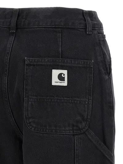 Carhartt Wide Leg Jeans With Side And Back Pockets In Black