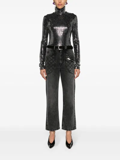 Isabel Marant Joyela Shiny High-neck Top