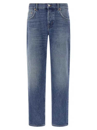 Department Five Straight Leg Stonewashed Denim Jeans With Classic Fit In Blue