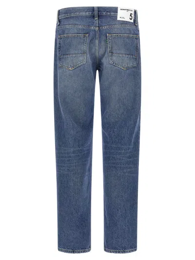Department Five Straight Leg Stonewashed Denim Jeans With Classic Fit In Blue