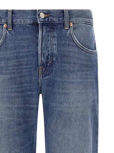 Department Five Straight Leg Stonewashed Denim Jeans With Classic Fit In Blue