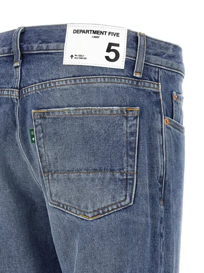 Department Five Straight Leg Stonewashed Denim Jeans With Classic Fit In Blue