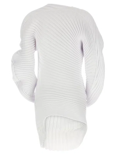 Issey Miyake Asymmetric Cardigan In White