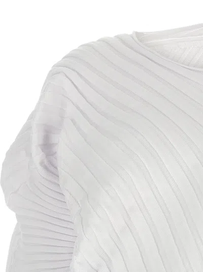Issey Miyake Asymmetric Cardigan In White