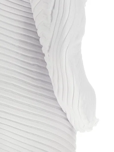 Issey Miyake Asymmetric Cardigan In White