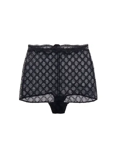 Gucci Culotte In Pizzo Con Motivo Gg All-over In Blue