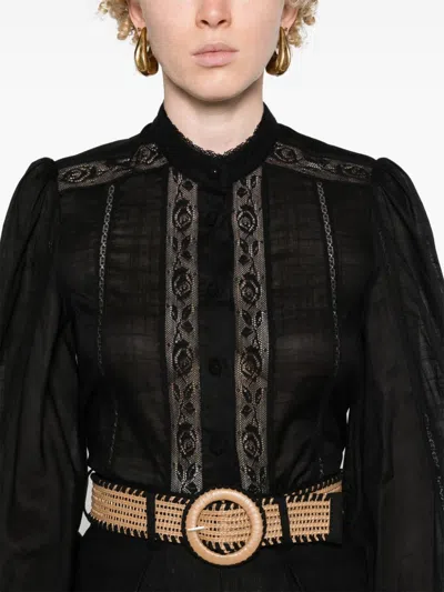 Zimmermann Lace Trim Detail Shirt In Black