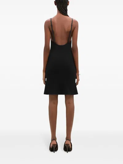 Courrèges Logo Mini Dress In Black
