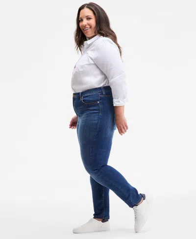 On 34th Trendy Plus Size Mid-rise Skinny Jeans, Exclusively At Macy's In Blue