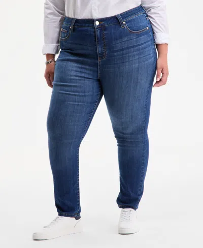 On 34th Trendy Plus Size Mid-rise Skinny Jeans, Exclusively At Macy's In Blue
