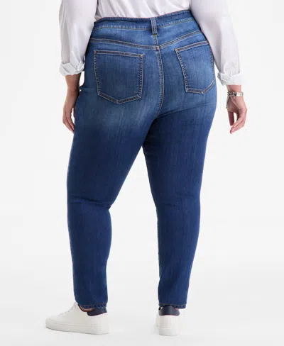 On 34th Trendy Plus Size Mid-rise Skinny Jeans, Exclusively At Macy's In Blue