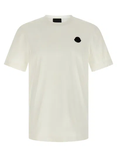 Moncler Cotton Jersey T-shirt With Contrasting Logo Patch In White