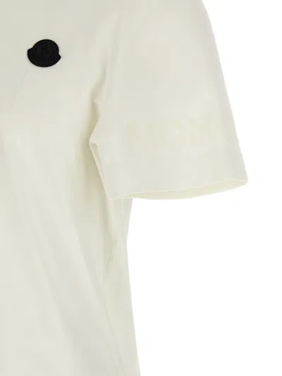Moncler Cotton Jersey T-shirt With Contrasting Logo Patch In White