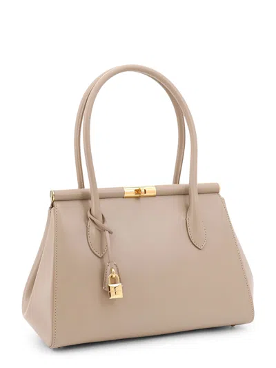 Dolce & Gabbana Marlene Leather Handbag With Charm Detail On The Front
