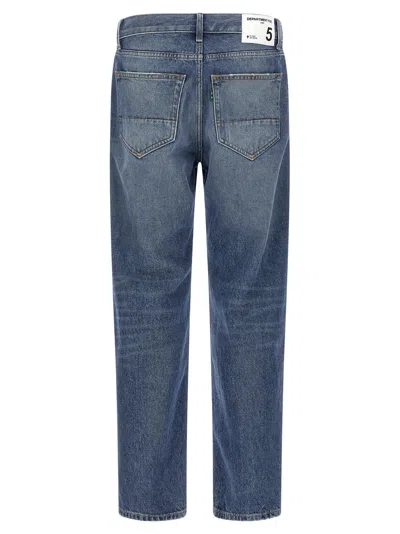 Department Five Straight Leg Stonewashed Denim Jeans With Classic Fit In Blue