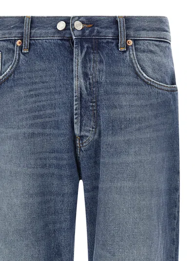 Department Five Straight Leg Stonewashed Denim Jeans With Classic Fit In Blue