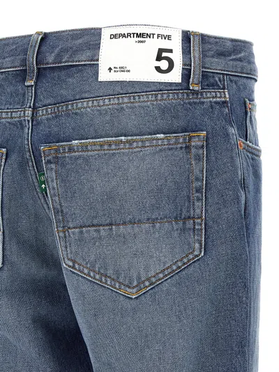 Department Five Straight Leg Stonewashed Denim Jeans With Classic Fit In Blue