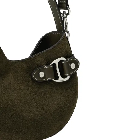 Ralph Lauren Tasha Mini Suede Crossbody Bag In Green