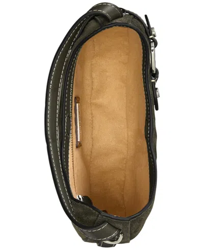 Ralph Lauren Tasha Mini Suede Crossbody Bag In Green