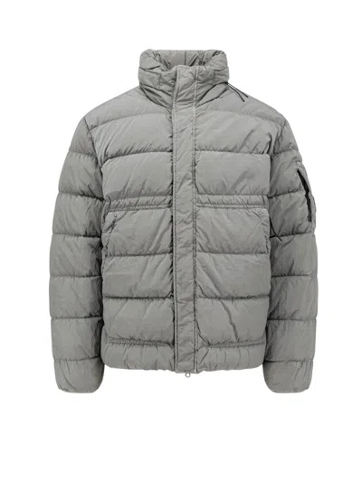 C.p. Company Nylon Down Jacket In Gray