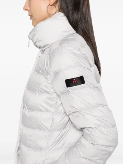 Peuterey Nylon Midi Down Jacket In White